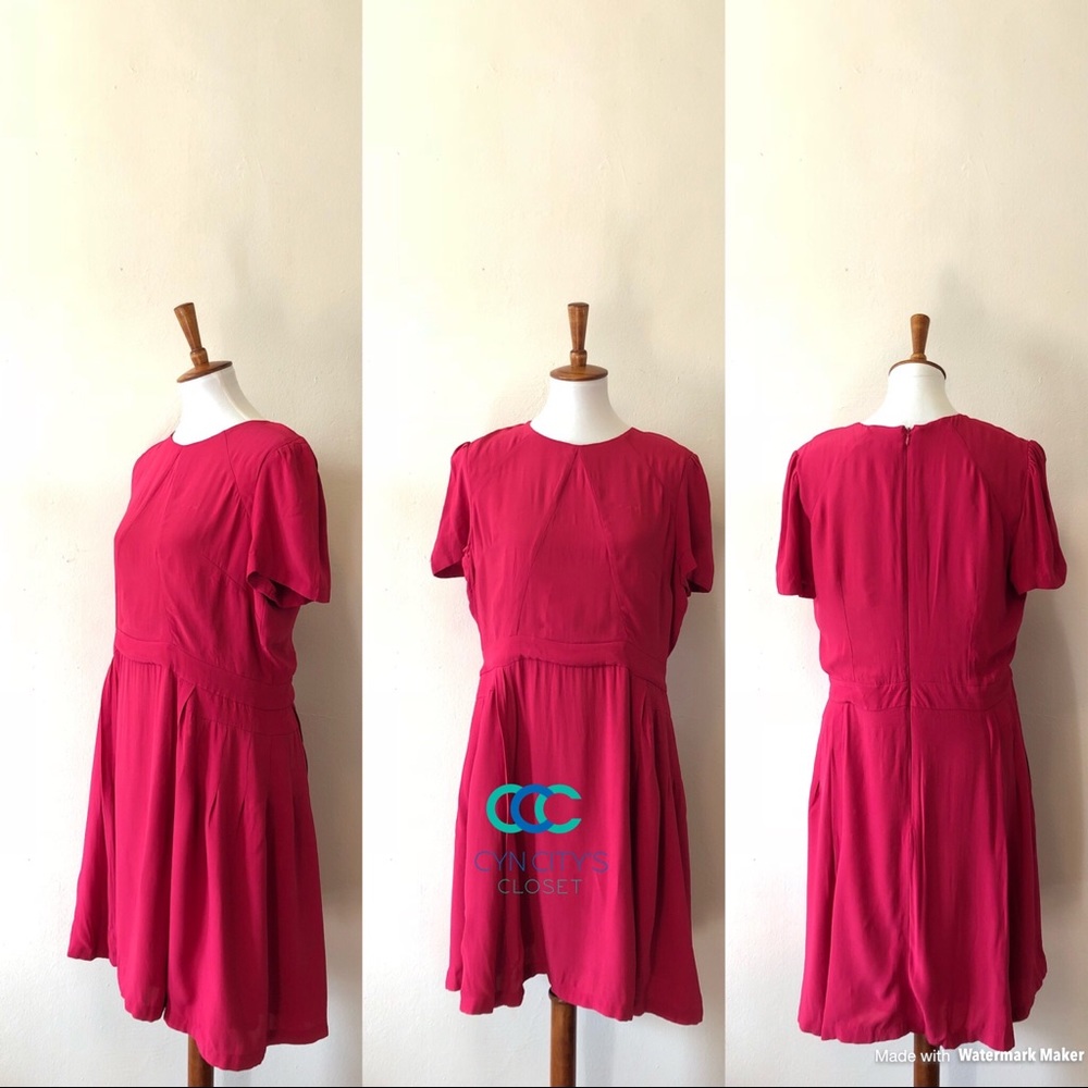 French Connection short sleeve pink pouf dress